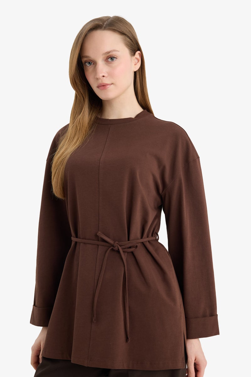 ديفاكتو تونيك كم طويل قصة فضفاضة برباط - Image 3